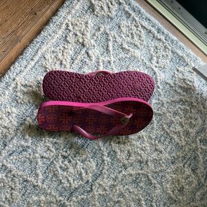 Tory Burch Burgundy Sandals Velvet Finish
